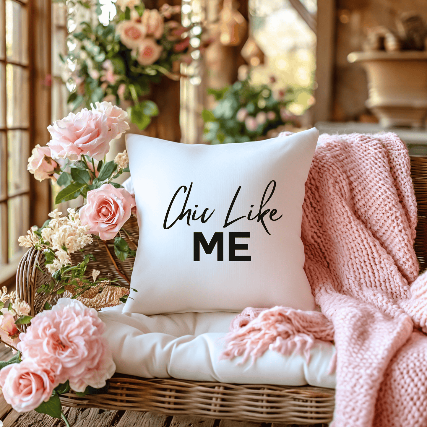 Chic Like Me – Fashion Illustration Throw Pillow | Stylish Decorative Cushion for Modern Interiors